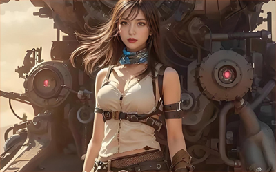 今日美圖：機甲風少女戰(zhàn)士NX7亮相！全息櫻花下的賽博薔薇覺醒