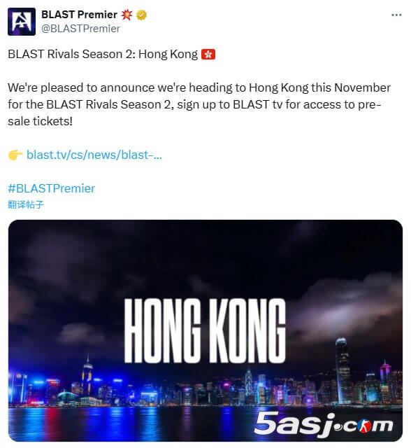 ??香港首秀！BLAST巔峰賽S2登陸亞洲博覽館 全球8強(qiáng)爭奪35萬美金+獨(dú)家M品牌認(rèn)證