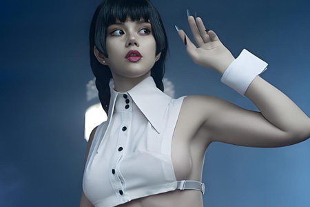 俄羅斯模特Komori神還原《星期三》暗黑風(fēng)，死亡凝視復(fù)刻爆紅網(wǎng)絡(luò)