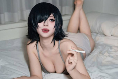 韓國(guó)美女MAGATA分享了《電鋸人》角色姬野Cos美圖