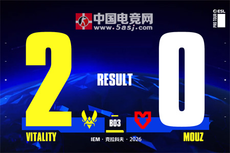 IEM克拉科夫2026：小蜜蜂再晉級！Vitality 2-0 MOUZ