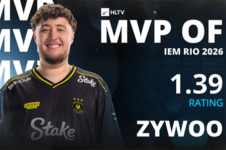 Vitality 捧杯IEM里約 2026，ZywOo榮膺職業(yè)生涯第三十一塊MVP獎(jiǎng)牌